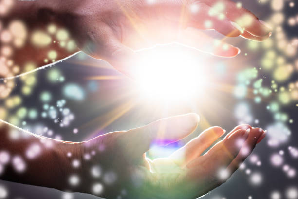 Close-up Of Mysterious Glowing Power In The Hands