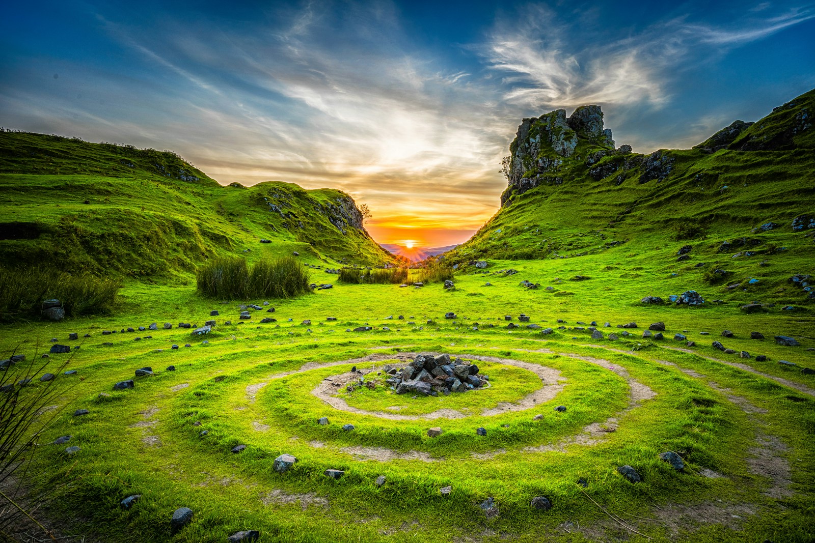 Photo by Robert Lukeman green grass field during sunset